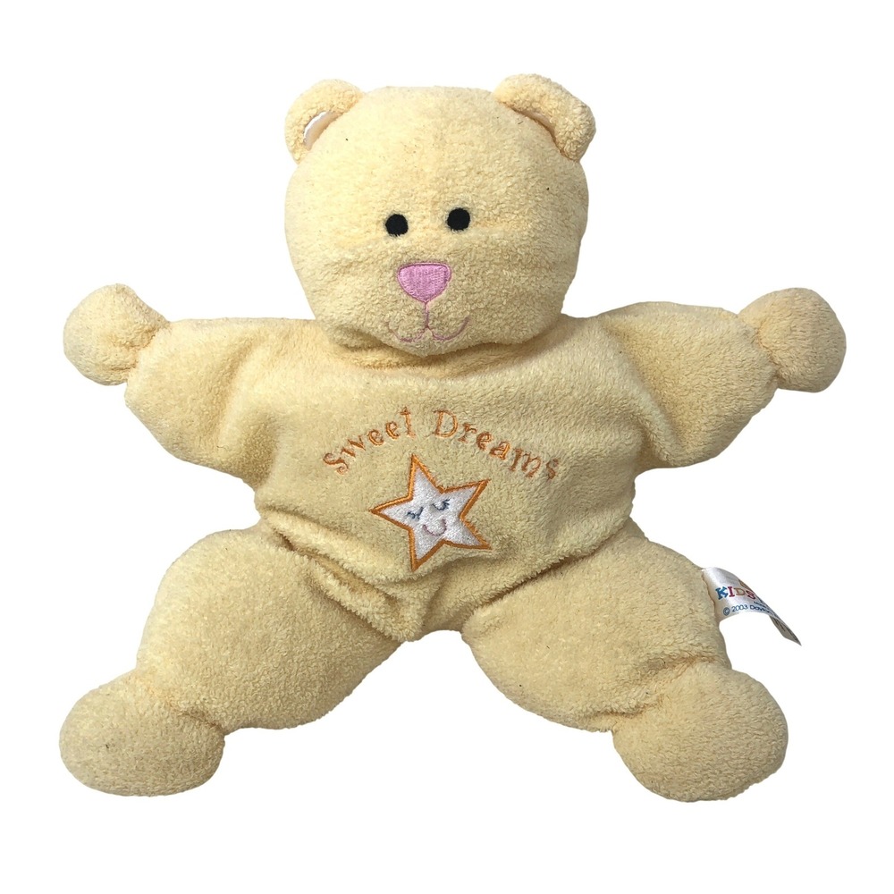 Vintage Kids Preferred Yellow Teddy Bear Star Plush 9" Sweet Dreams 2003